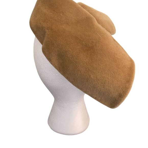 Vintage Florence Reichman Camel Tan Fascinator Hat - Picture 3 of 7